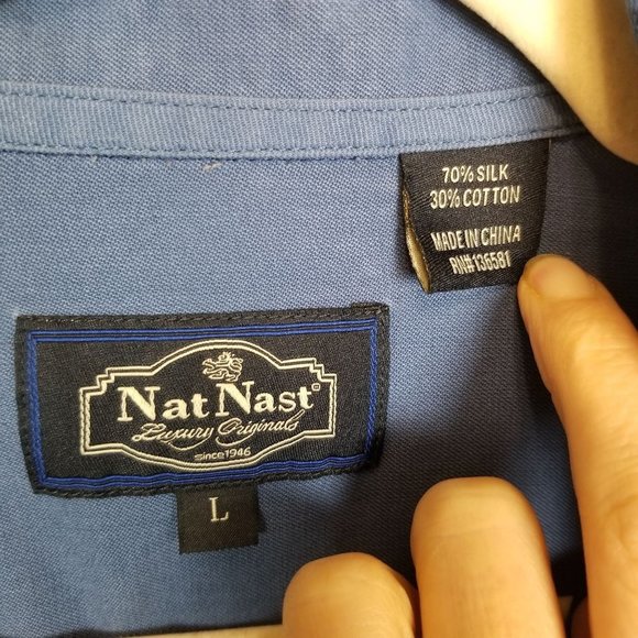 Nat Nast Luxury Originals Mens L Blue Geometric Pr - Picture 6 of 7